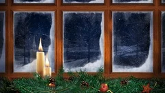 Christmas Window Santa Fly by 4K Loop