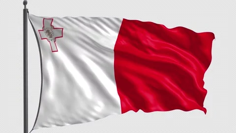 097 Flag of Malta with Alpha channel 3D Rendering 097 Stock Footage 159238126