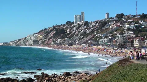 0975 Nice summer, Viña del Mar, Chile Stock Footage 33862955