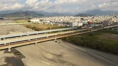 Aerial View Of Japan High Speed Bullet Train