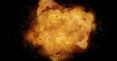Realistic explosion and blasts with Luma channel. VFX element.