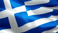 Greece waving flag. National 3d Greek flag waving. Sign of Greece seamless