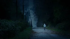 Man Walks In Darkened Landscape - Depression, Loneliness Concept