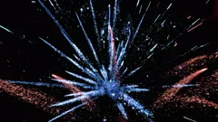 Fireworks Display With Lots Of Colorful Bursts seamless Loop 4K