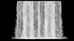 waterfall texture seamless loop, 4k, isolated on black with alpha