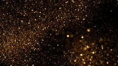 Golden glitter background in super slow motion shooted with high speed cinema