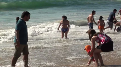 0997  Summer at Reñaca Beach, Chile Stock Footage 33924912