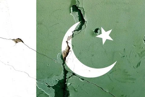 0B2A87A9-E751-4CC7-A35A-33A924B8D156.jpeg Grunge Pakistan national flag is... Stock Photos