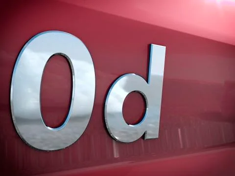 0d writing on car paint surface to illlustrate diesel scandal call-backs red Stock Illustration