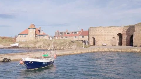 !0th October 2025. Beadnell and harbour, Northumberland, England, UK Stock Footage 319762867