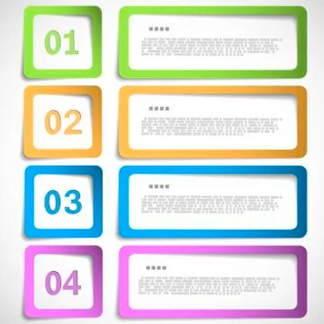 1-2-3-4 option - paper frames template Stock Illustration