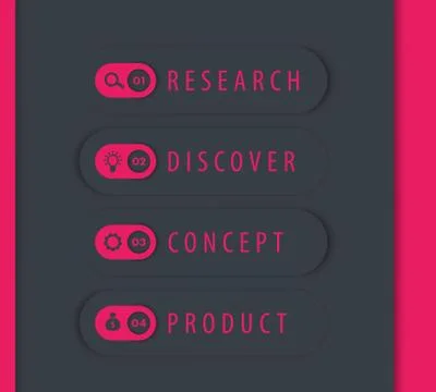 1, 2, 3, 4 steps template,timeline, infographics elements, labels Stock Illustration