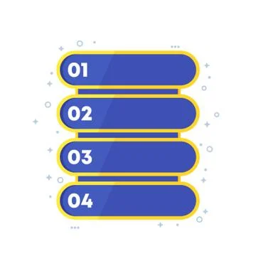 1, 2, 3, 4 steps, progress bar design, vector イラスト素材