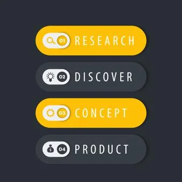 1, 2, 3, 4 steps template, progress chart, timeline, labels, vector illustrat 스톡 일러스트