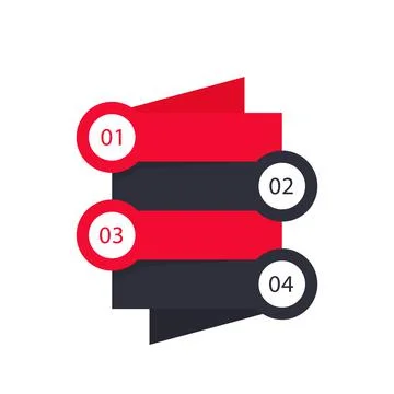 1, 2, 3, 4 steps, timeline, infographics elements, vector labels Stock Illustration