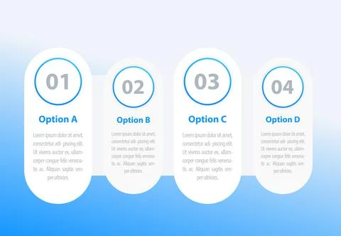 1, 2, 3, 4 steps, business infographics, vector timeline Stock Illustration