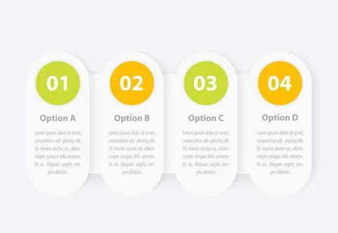 1, 2, 3, 4 steps, business infographics, timeline Stock Illustration