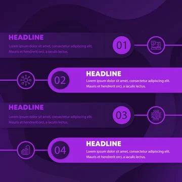 1, 2, 3, 4 steps or timeline, infographics Stock Illustration