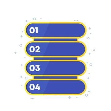 1, 2, 3 and 4 steps, progress bar design, vector 스톡 일러스트