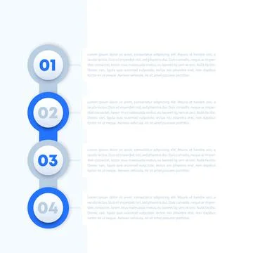 1, 2, 3 and 4 steps, progress bar design 스톡 일러스트