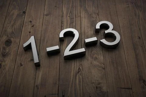 1-2-3 - Text on table Stock Photos