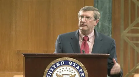 (1 of 2) Senator Kent Conrad on government debt Stock Footage 9430585