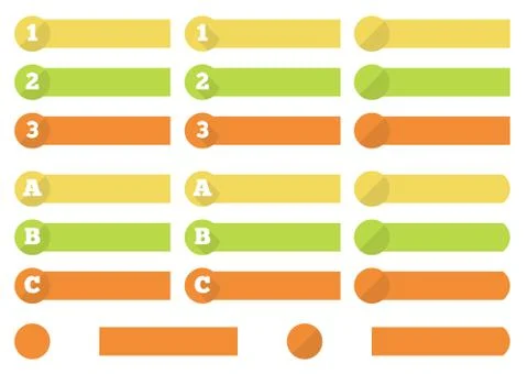 1 - 3 (a - c) progress labels Stock Illustration