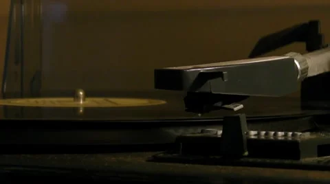 1-33 LP record on 1960s turntable v5 Stock Footage 7727898