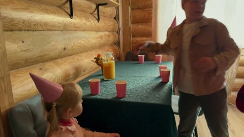 1 (48)Children help to set the festive table Stock Footage 293594136