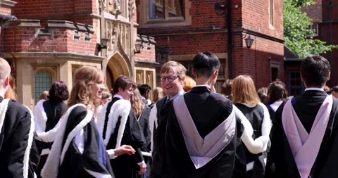 1 7 2022 Large group of happy British and international Graduate students wit Stock Footage 215560485