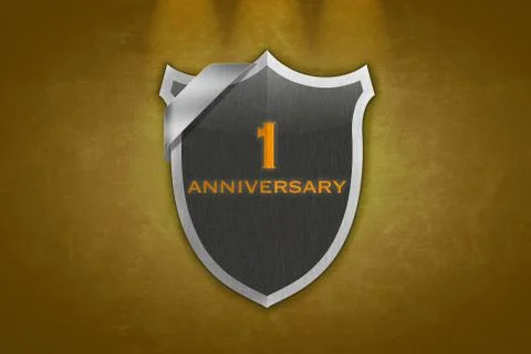 1 anniversary. Stock Illustration