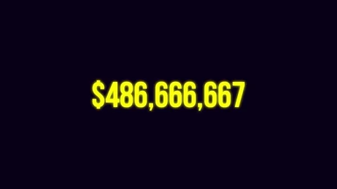 1 billion dollar counting number animation with cinematic glitch background. Stock Footage 315821416