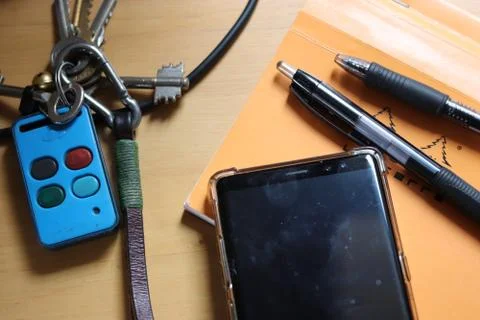 1 Book and keys and cell Stock Photos