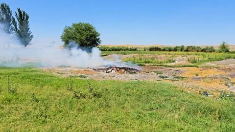 1 burning trash Stock Footage 314908656