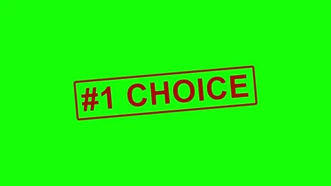 #1 choice red rubber stamp on green background Stock Footage 337788895