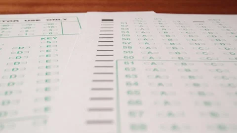 1 close up of multiple choice exam student testing paper Vídeos de archivo 270338496
