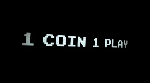 1 Coin 1 Play - Angled Arcade game screen - Motion Graphic Loop Video stock 44234029