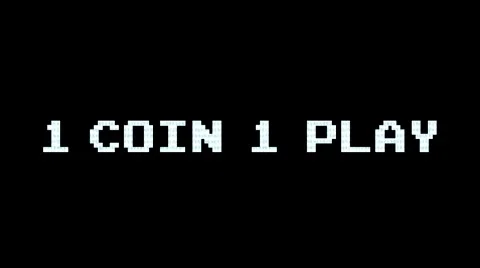 1 Coin 1 Play - Arcade game screen - Motion Graphic Loop.m2ts Stock Footage 44234000