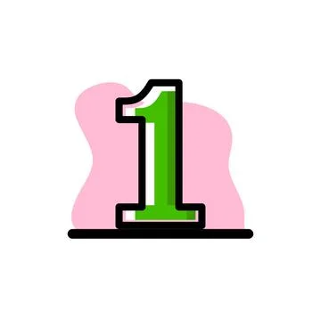 1 Conceptual Icon Vector Illustration Design Art Stock Illustration