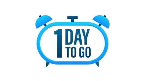1 Day to go. Countdown timer. Clock icon. Time icon. Count time sale. Motion Stockbeeldmateriaal 149447671