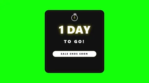 1 day to go countdown timer animation for sales, marketing, and e-commerce .. Stock Footage 344855386