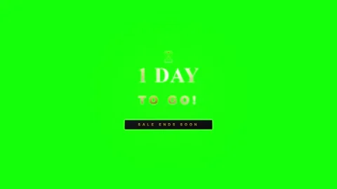1 day to go countdown timer animation with green screen background, for mar.. 库存影片 344855403