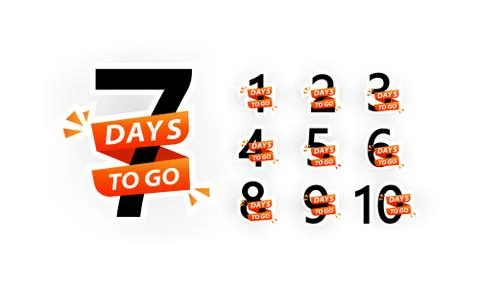 1 Day to go. Countdown timer days. Clock icon. Count down time icon with number Stock Illustration