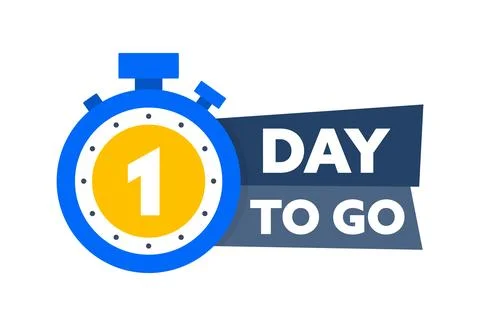 1 Day to go. Countdown timer. Countdown left days banner. Sale or promotion イラスト素材