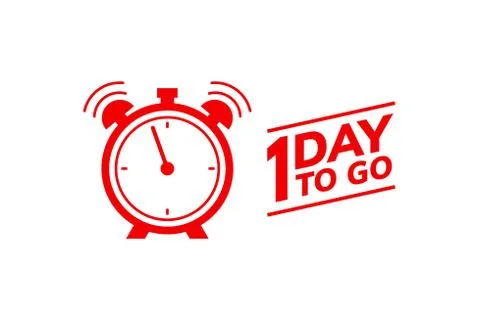 1 day to go last countdown icon. One day go sale price offer promo deal timer, 1 イラスト素材