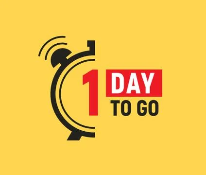 1 day to go last countdown icon. One day go sale price offer promo deal timer, 1 Stock Illustration