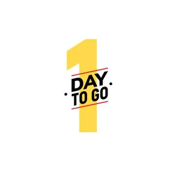 1 day to go last countdown icon. One day go sale price offer promo deal timer, 1 Illustrazione stock