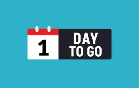 1 day to go last countdown icon. One day go sale price offer promo deal timer, 1 Stockillustratie