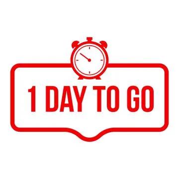 1 day to go last countdown icon. Stock Illustration