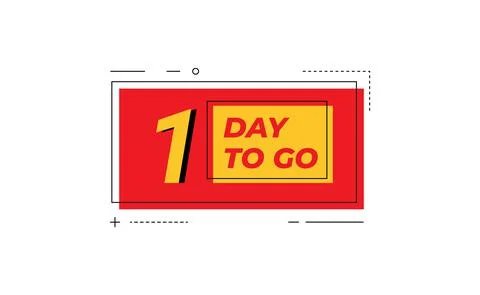 1 day to go last countdown icon. Stock Illustration